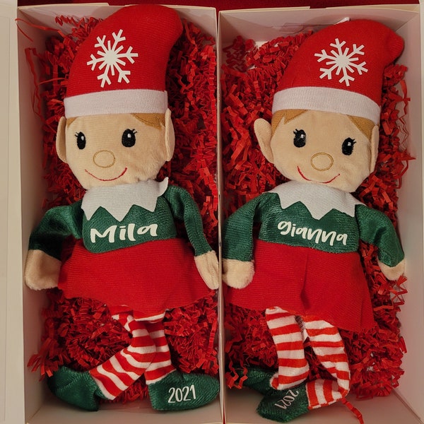 Elfo de Navidad personalizado - Decoraciones navideñas - Elfo de Navidad - Elfo de Navidad de felpa