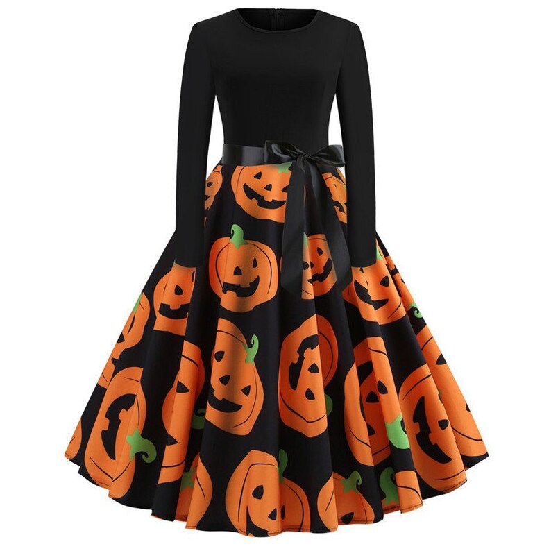Fancy Pumpkin Halloween Cosplay Costume, Women Halloween Party Dress, Halloween Costume, Halloween Skirt, Ghost Pumpkin Halloween Cosplay 