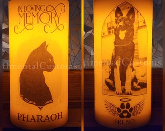 Personalized Memorial Candle – Custom Flameless Remembrance Gift (4x8")