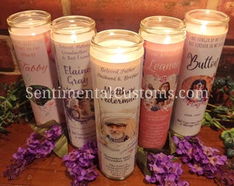 Personalized Photo Memorial Candle – Custom Remembrance Candle – Sympathy Gift