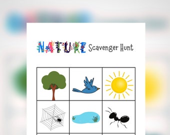 Kids Scavenger Hunt, Nature Scavenger Hunt, Summer Activity, Scavenger Printable