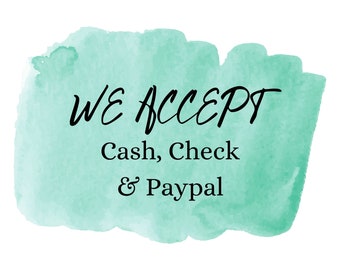 Znak płatności, Akceptujemy znak, Gotówka, Czek, Paypal, Znak do wydrukowania, Metody płatności