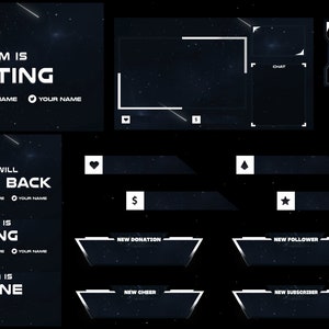 Pacote Twitch Animado Black Night-Twitch Overlay Package-Animated Stream Overlay Package - Twitch Panels-Animated Overlay-Full Stream Pack