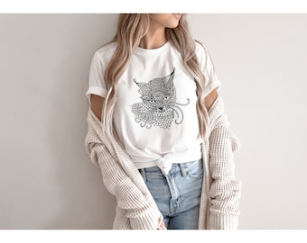 Camiseta de gato / Camiseta de gato decorativa / Camiseta de gato lindo / Camiseta de amante de los animales / Regalo para amigo / Regalo para mamá / Camiseta de amante de la naturaleza / Regalo de amante de gato
