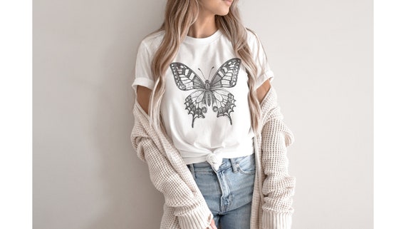 Butterfly T-Shirt | Cute Butterfly Tee | Nature Lover Gift | Butterfly Graphic Shirt | Super Soft Comfortable Tee | Vintage Butterfly Shirt