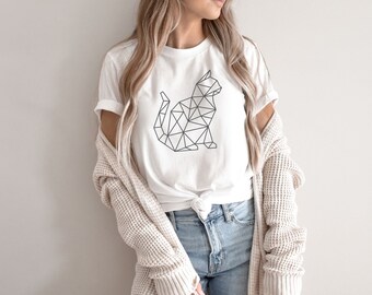 Cat T-Shirt / Origami Cat Shirt / Cute Cat Tee / Animal Lover Shirt / Regalo para amigo / Regalo para mamá / Nature Lover Tee / Cat Lover Gift