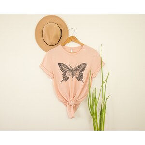 Butterfly T-Shirt | Cute Butterfly Tee | Nature Lover Gift | Butterfly Graphic Shirt | Super Soft Comfortable Tee | Vintage Butterfly Shirt image 2
