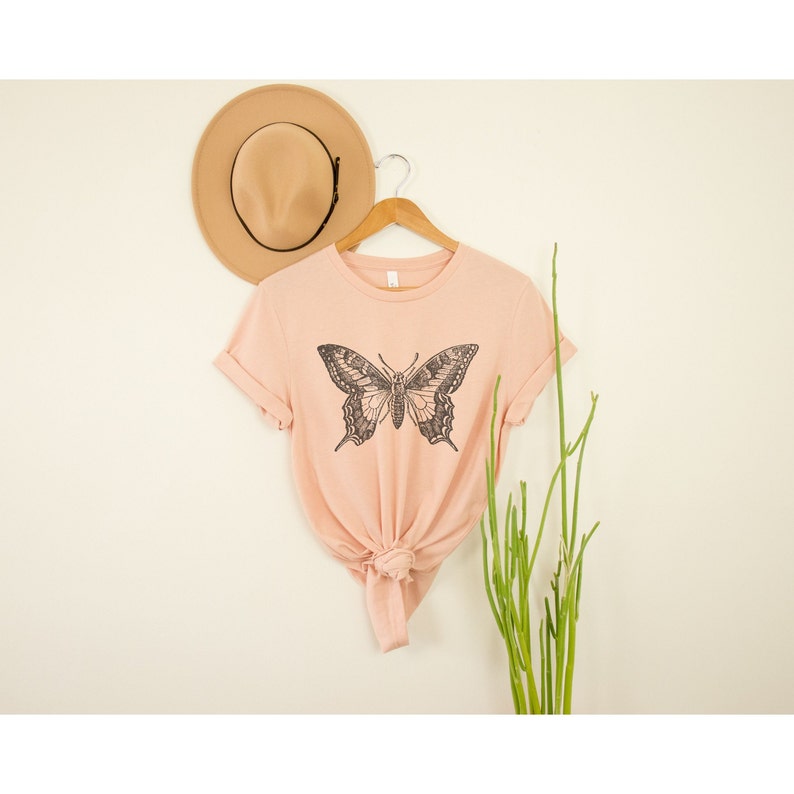 Butterfly T-Shirt | Cute Butterfly Tee | Nature Lover Gift | Butterfly Graphic Shirt | Super Soft Comfortable Tee | Vintage Butterfly Shirt image 2