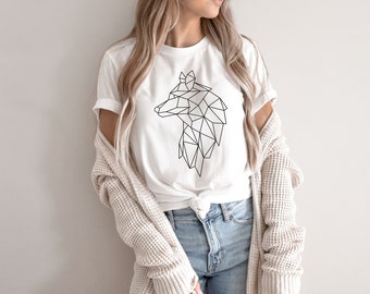 Camiseta de lobo de origami / Camiseta de lobo lindo / Camiseta de amante de los animales / Camiseta de amante de la naturaleza / Regalo para amigo / Regalo para mamá / Camiseta de camping / Camiseta al aire libre