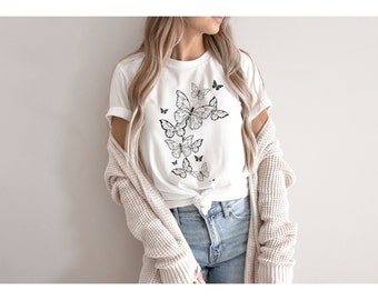 Butterfly T-Shirt | Cute Butterfly Tee | Nature Lover Gift | Butterfly Graphic Shirt | Super Soft Comfortable Tee | Vintage Butterfly Shirt