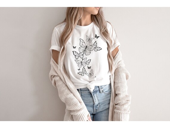 Butterfly T-Shirt | Cute Butterfly Tee | Nature Lover Gift | Butterfly Graphic Shirt | Super Soft Comfortable Tee | Vintage Butterfly Shirt