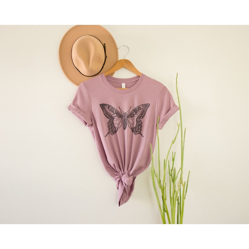 Butterfly T-Shirt | Cute Butterfly Tee | Nature Lover Gift | Butterfly Graphic Shirt | Super Soft Comfortable Tee | Vintage Butterfly Shirt image 3