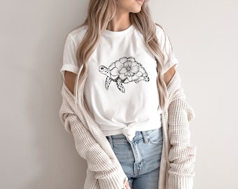 Camiseta de tortuga / Camiseta de tortuga linda / Camiseta de amante de la naturaleza / Regalo de amor de tortuga marina / Camisetas de playa de vacaciones lindas / Camiseta súper cómoda