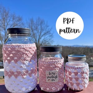 Mason Jar Cozy Crochet Pattern | pdf file| Sourdough era | Gifts | Kitchen Decor