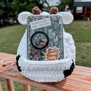 Cow Pouf E-Reader | Crochet | Kindle | BOOX Palma | Nook | iPad| Bookish | Book Gifts | Booktok