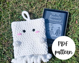 Ghost Kindle Sleeve Crochet Pattern | pdf file| Bookish | Book Gifts | Booktok