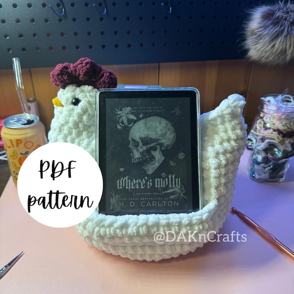 Patrón de crochet para puf de pollo / archivo pdf / Bookish / Book Gifts / Booktok