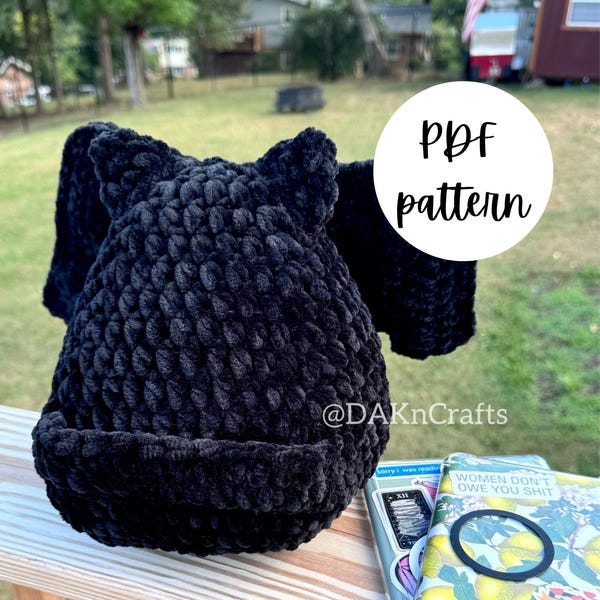 Patrón de crochet de puf de murciélago / archivo pdf / Bookish / Book Gifts / Booktok