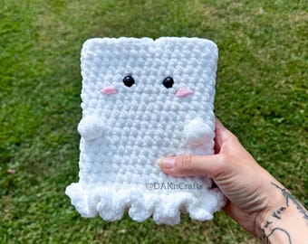 Ghost E-Reader or Book Sleeve | Crochet | Kindle | BOOX Palma | Nook | iPad | Custom Sizes| Bookish | Book Gifts | Booktok