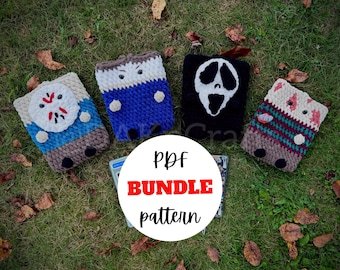 Slasher Sleeves Bundle | Jason, Freddy, Michael Myers, Ghostface Kindle Sleeve Crochet Pattern | pdf file| Bookish | Book Gifts | Booktok