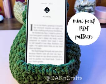 Mini Pouf Crochet Pattern | pdf file| Bookish | Book Gifts | Booktok
