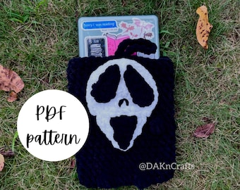 Ghostface Kindle Sleeve Crochet Pattern | pdf file| Bookish | Book Gifts | Booktok