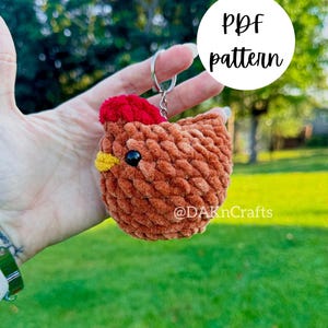 Mollige kip sleutelhanger | Kuiken | Knuffel | Haakpatroon | pdf-bestand| Cadeau | Markt | Niet naaien