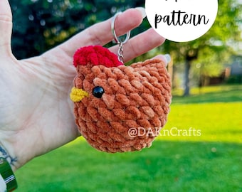 Chubby Chicken Keychain | Chick  | Plushie | Crochet Pattern | pdf file| Gift | Market | No Sew