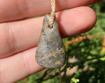 Regionally-Sourced Triangle Quartz Stone Pendant - Adjustable Length