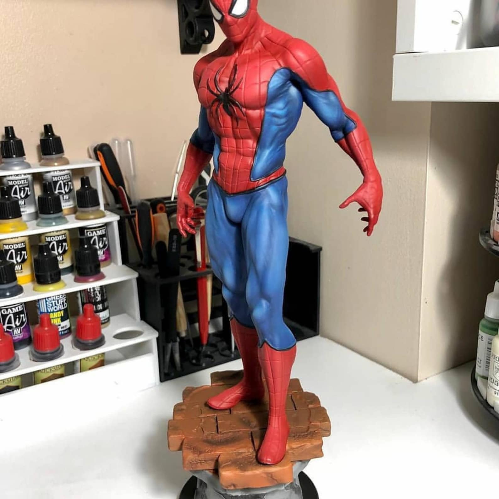 Spider Man Figurine Spider Man Sculpture Spider Man Figure Etsy