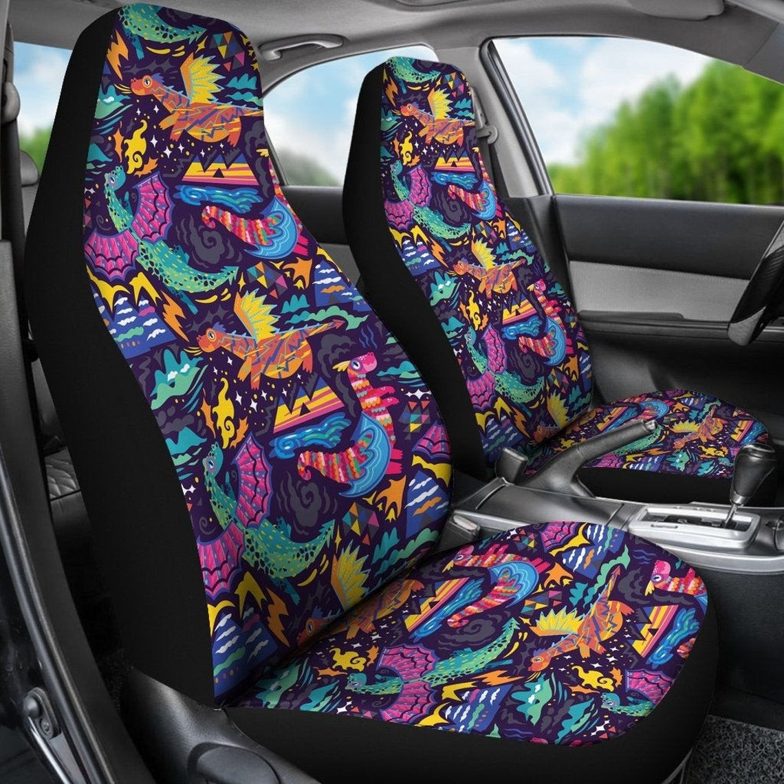 Dragon Car Seat Covers For Vehicle Cute Dragons Seat Covers Etsy