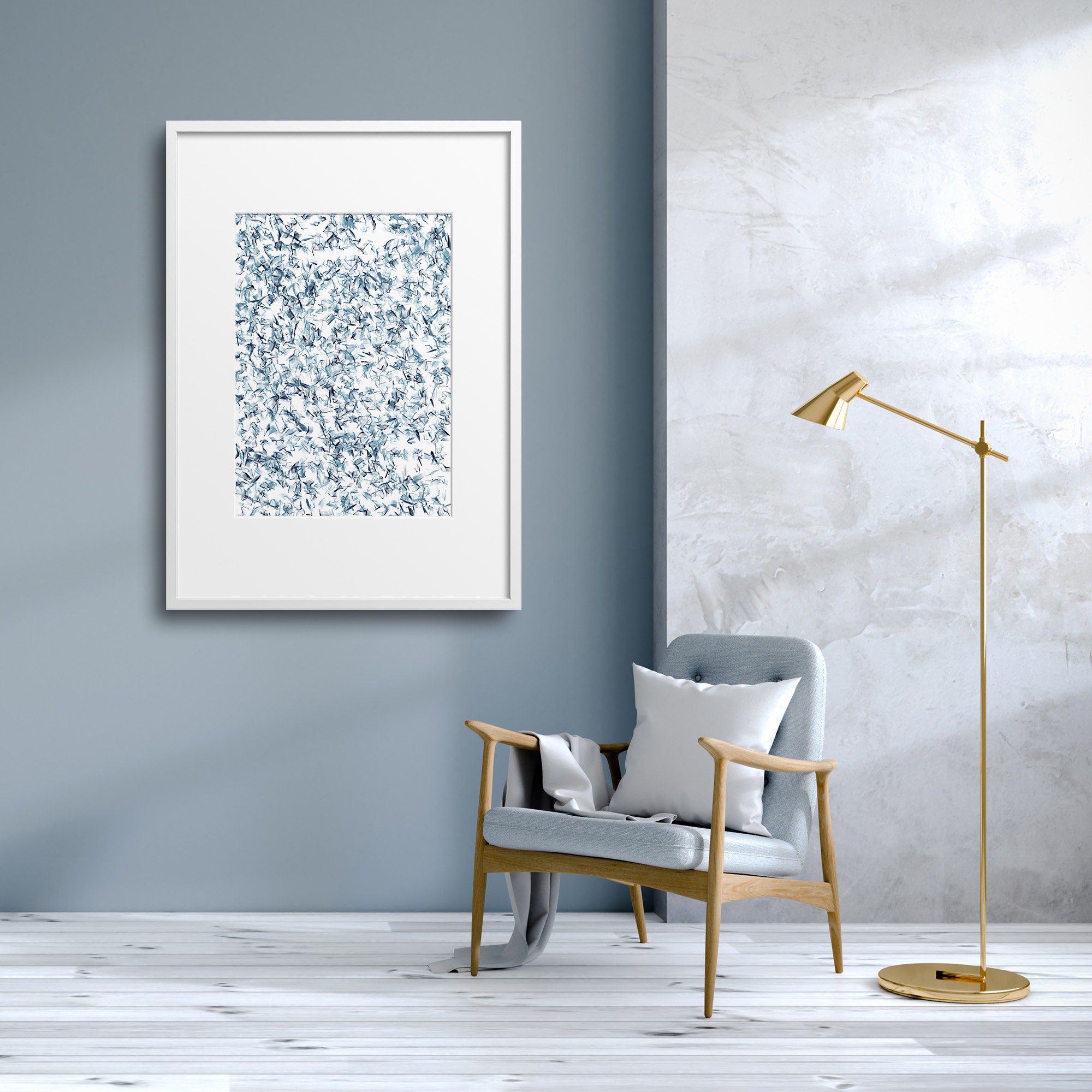 Navy Blue Abstract Wall Art Printable Minimalist Art Work | Etsy