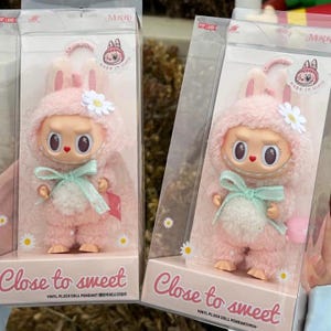 Labubu Doll | POP MART Labubu Mokoko 1.0 Pink Sweetheart | Labubu Blind Box Figure | Kawaii Labubu Collectible | Vinyl Toy | Cute Gift