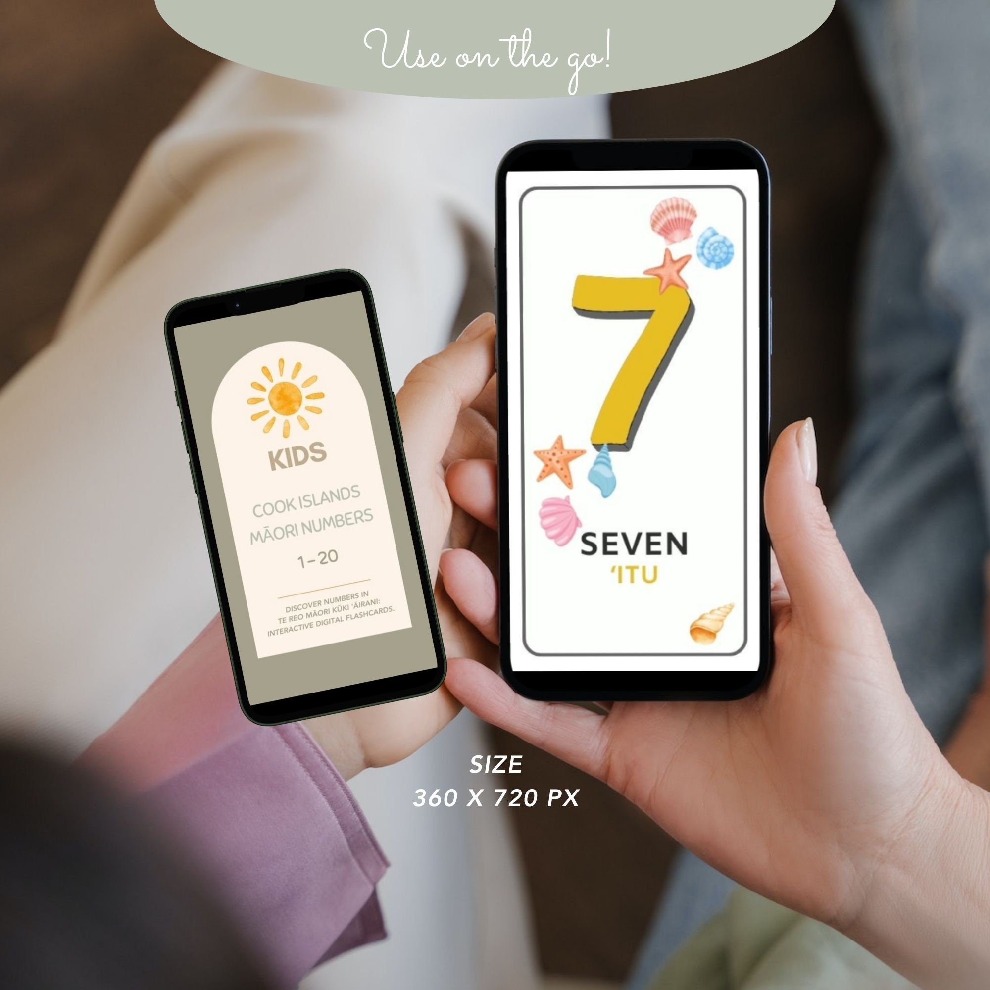 Cook Islands Maori Flashcards, Digital Number Flashcards, Printable