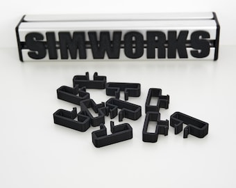 Sim Racing Cable Clips for 40 Series Profile Rig | Twist Fit Cable Management Tidy | 3D Printed Sim Rig Accessory Pack of 10 20 30 50