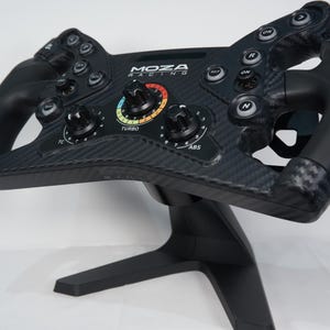 Sim Racing Wheel Stand 70mm PCD Quick Release Holder | Moza Simagic Simucube Wheel Display | Wall or Desk Mount | 3D Printed SimWorks UK