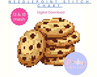 Patrón digital de punto de aguja "Apilamiento de galletas" - Malla 13 y 18 - Descarga digital