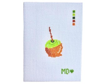 Lienzo para bordar color manzana acaramelada - 18 o 13 hilos por pulgada - Lienzo pintado a mano