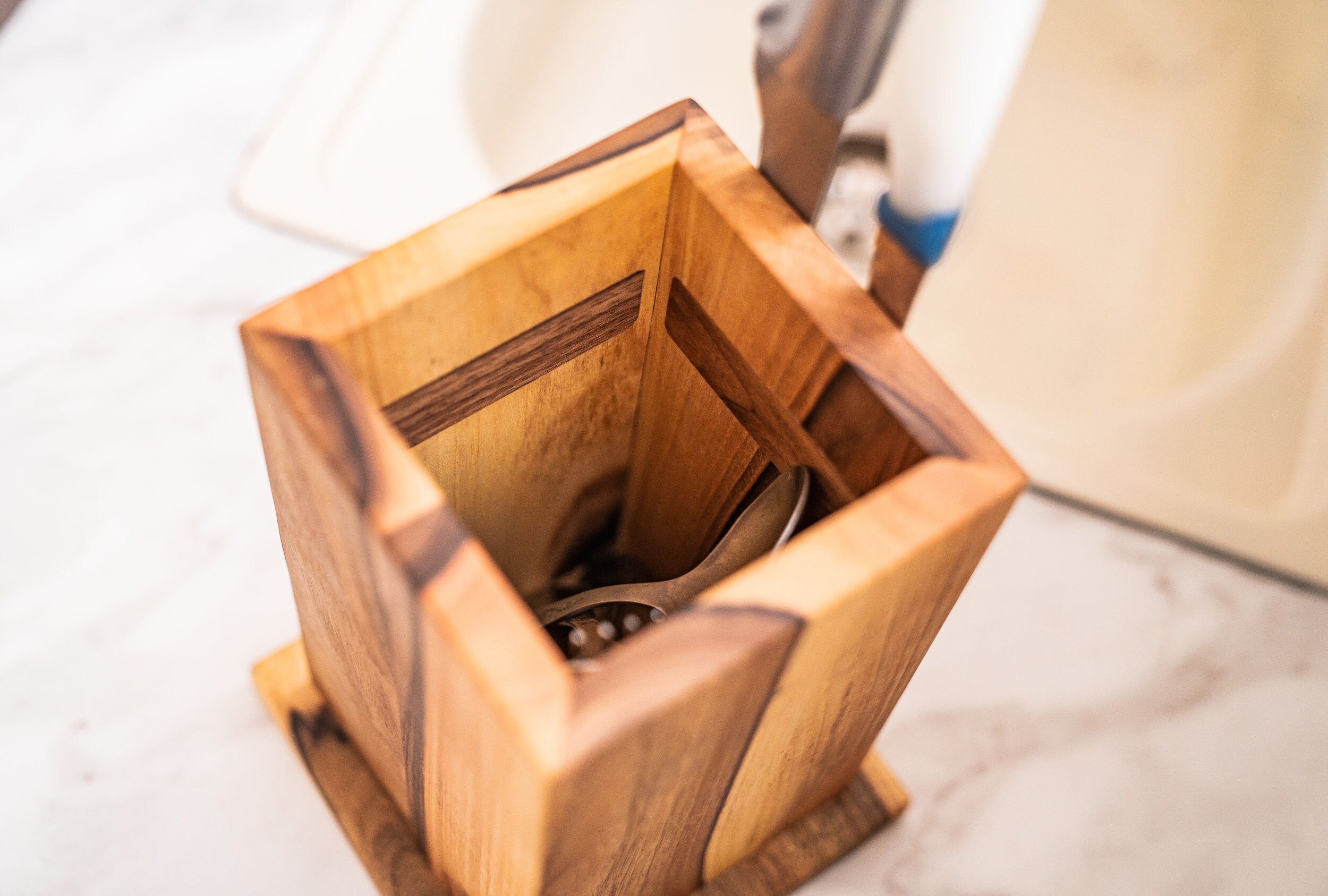 Knife Block Wooden Knife Holder Knife Storage Wood Etsy