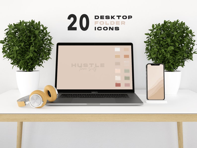 Folder Icons for Mac , MacBook Desktop Folder Icons, Neutral Tones Icons, Minimalist, Wallpaper Organizer, Free Bonus Instant Download image 4