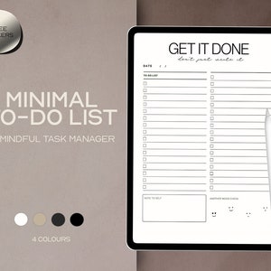 Simple To Do List, Task List, Task Tracker Digital Planner Template for Goodnotes on Ipad, Printable PDF, Minimal Beige Dark, Aesthetic