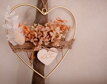 Mother's Day gift dried flowers | Unique for Mother's Day | Gold heart best mom | best grandma | modern gift for Mother's Day