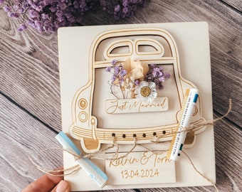 Tarjeta de boda personalizada en madera | Regalo de boda regalo de dinero | Idea de regalo para invitados de boda | Regalo especial exclusivo para los novios