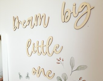 Lettering wood children's room | Children's room wall decoration | Children's room decoration made of wood | Baby room decoration wood | Dream Big
