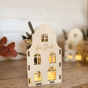 Wooden lantern | House-shaped lantern personalized Christmas gift | Special gift idea for Christmas | Corporate gift