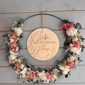 Getrocknete blumen wand