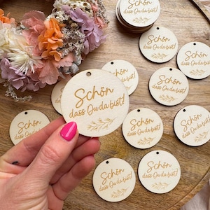 Geschenkanhänger Holz | Gastgeschenk Anhänger | Holzschilder Geburtstag Hochzeit | Holzanhänger Partydeko | Dankeskarten
