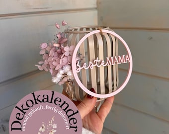 Kandelaar voor mama, cadeau met gedroogde bloemen, decoratie voor de beste mama, Moederdagcadeauset, moderne kandelaar, cadeau voor mama en oma