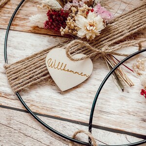 4er Set Dekoringe Mit Holzstandfuß - 20cm Metallringe Für Trockenblumen & DIY Deko