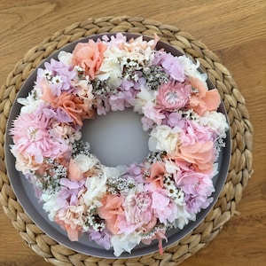 Spring wreath with dried flowers | Mini pastel wreath | Easter dried flower wreath | Flower wreath table decoration | Gift idea for mom